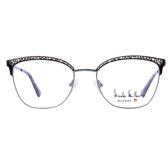 NICOLE MILLER CAPELLA FULL RIM OVAL BLUE LACE CATEYE EYEGLASSES FRAMES 52-17
